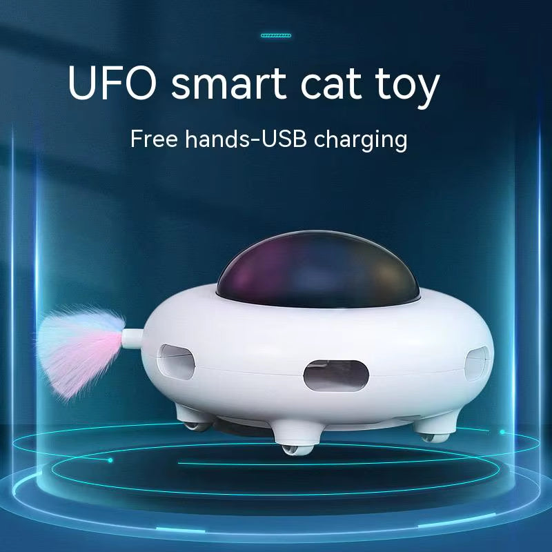 whirlplay ufo teaser – smart usb-powered feather toy for endless cat fun | pet supplies for dogs & cats for pets