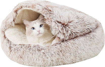 2-in-1 round cushion & warm pet house for cats and small dogs | pet supplies for dogs & cats for pets