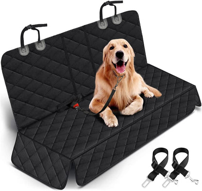 dog car seat cover, back seat cover for dogs pet car seat protector waterproof bench car seat cover, non-slip reat seat cover fits middle armrest for most cars trucks suvs - black | pet supplies for dogs & cats for pets